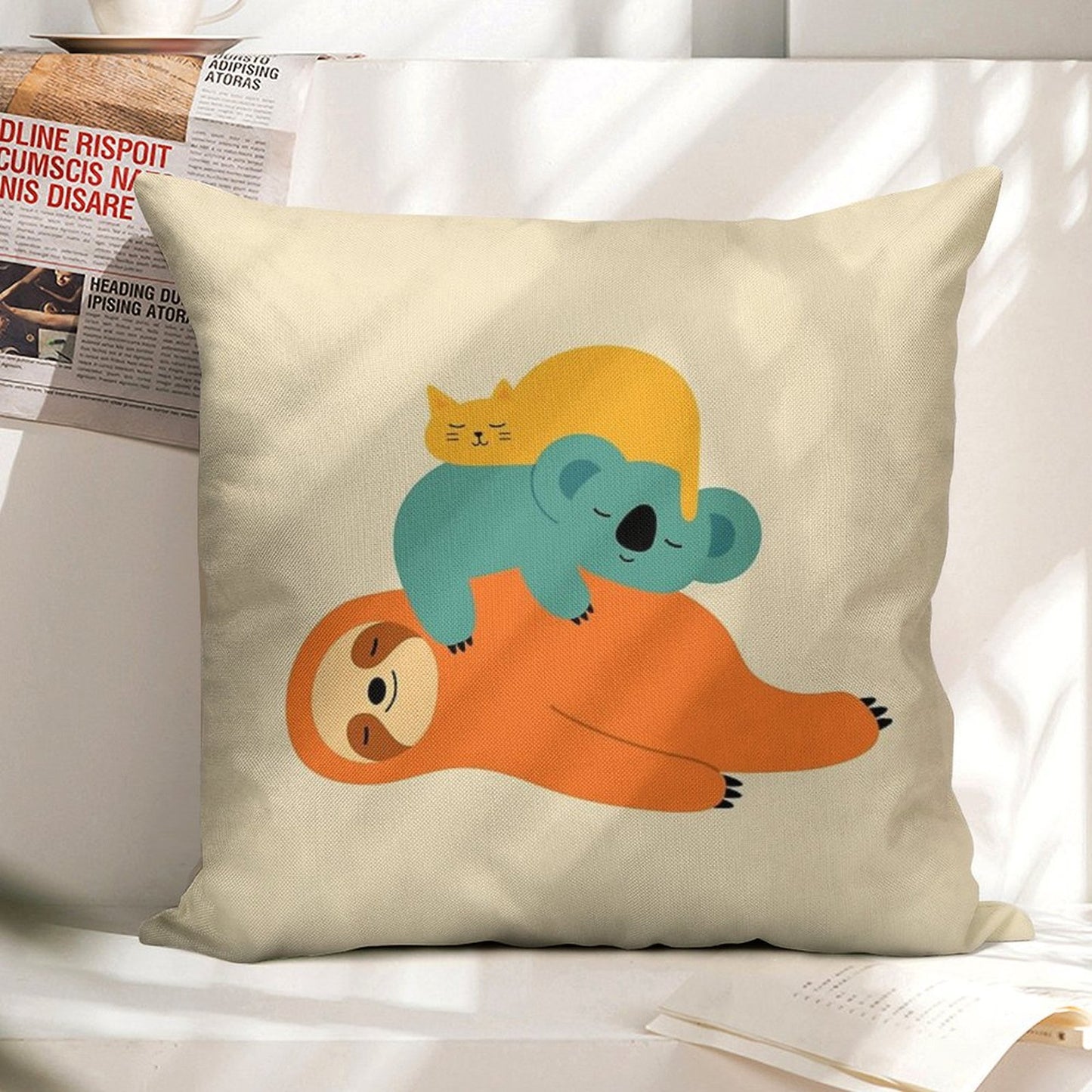 Being Lazy Linen Throw Pillow Cover