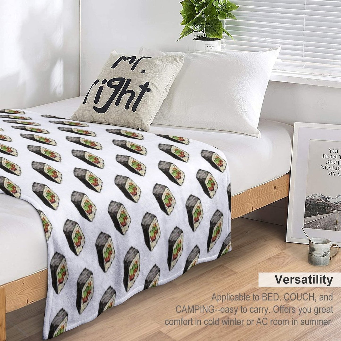 Sushi Illustration Throw Blanket