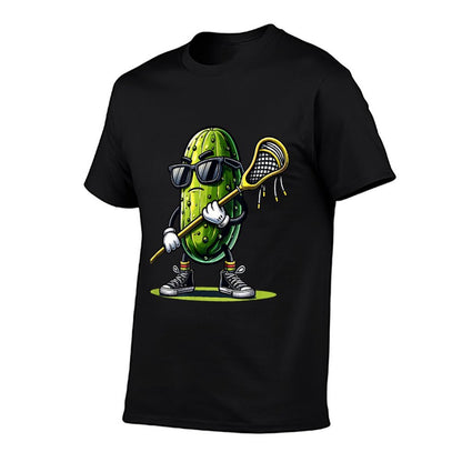 Pickle Playing Lacrosse Funny Sports Trendy For Boys T-Shirt