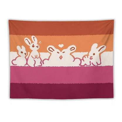 Lesbian Flag Bunnies Tapestry