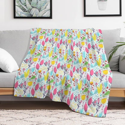 Funky Flowers Throw Blanket