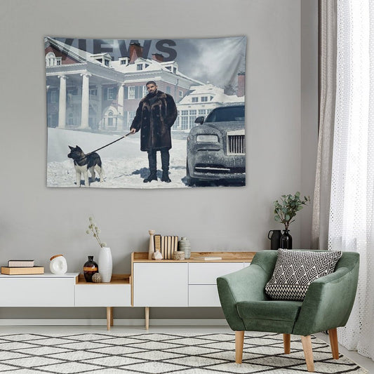 Drake with Dog Views Tapestry Tapestry