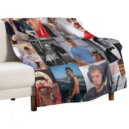 Charles Leclerc Picture Collage Throw Blanket