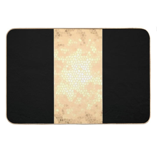 Elegant Gold And Black Design Bath Mat