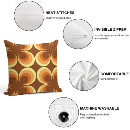 70's Retro 2 Starburst Soft Short Plush Fabric Throw Pillow