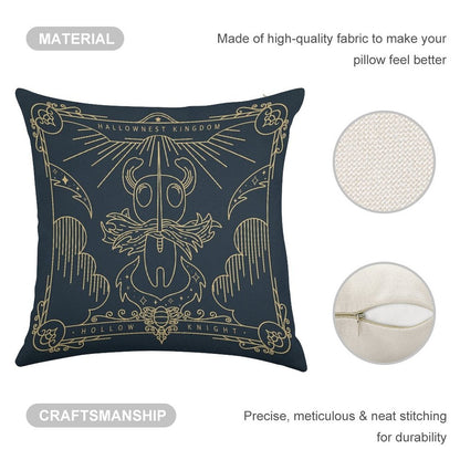 Hollow Knight Linen Throw Pillow Cover