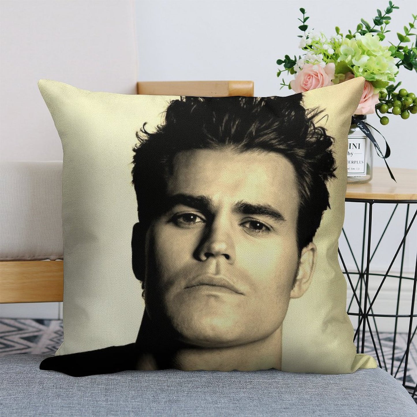 Paul Wesley GFY Linen Throw Pillow Cover