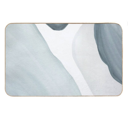 Blue Abstract Watercolor Painting. Modern, Minimalist Design. Bath Mat