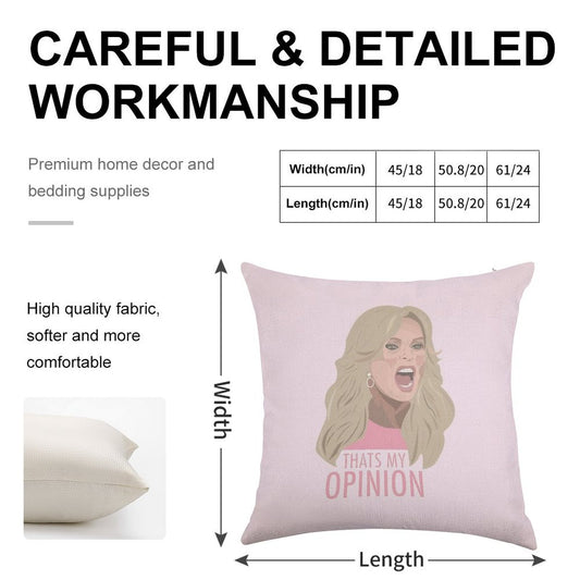 Tamra Judge Thats My Opinion Linen Throw Pillow Cover