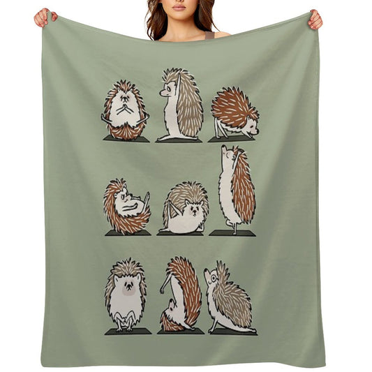 Hedgehog Yoga Throw Blanket