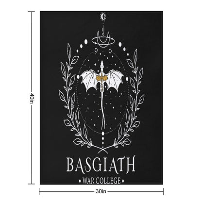 Fourth Wing Basgiath Two Sided Romantasy Dragons Yarros T-Shirt Throw Blanket