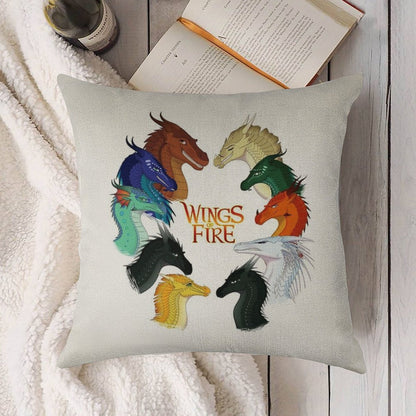 Wings of Fire - All Together Linen Throw Pillow Cover