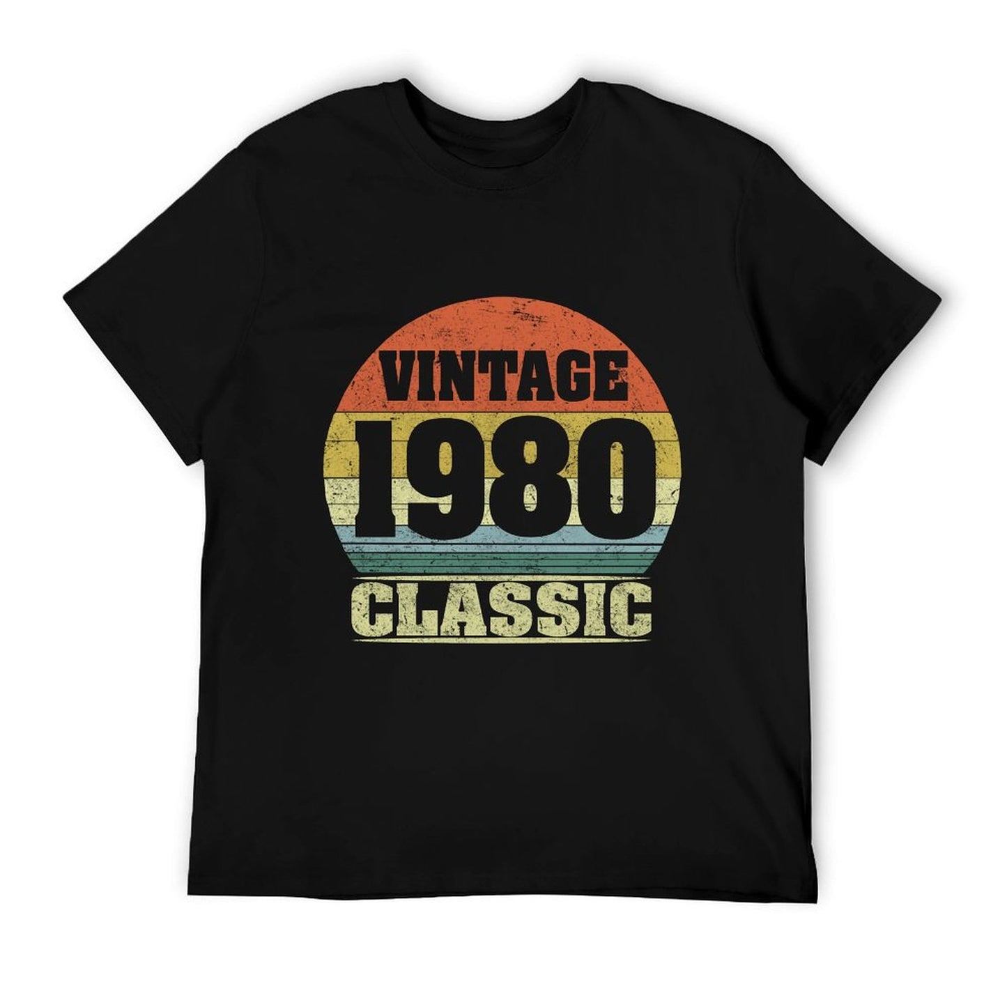 1980 40th Birthday Gift Vintage Retro Men Women 40 Years Old  Heathered Texture T-Shirt