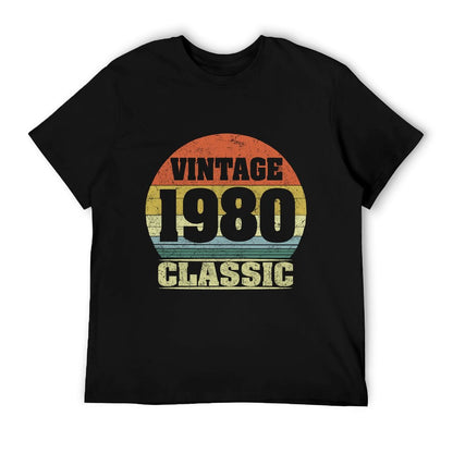 1980 40th Birthday Gift Vintage Retro Men Women 40 Years Old  Heathered Texture T-Shirt