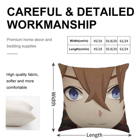 Childe Genshin Impact Linen Throw Pillow Cover