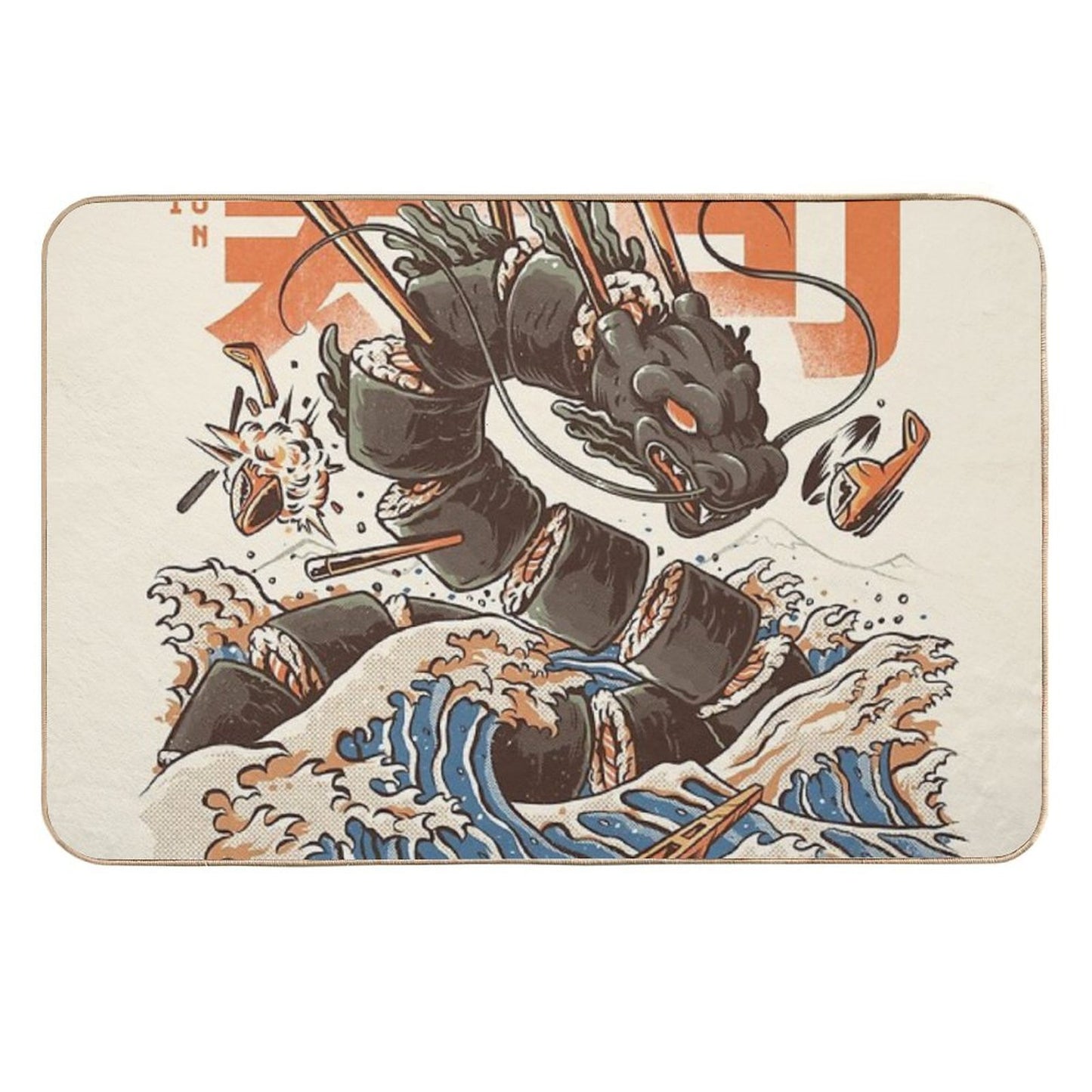 Great Sushi Dragon  Repositionable Bath Mat