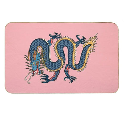 TIBETAN DRAGON RUG-pink Bath Mat