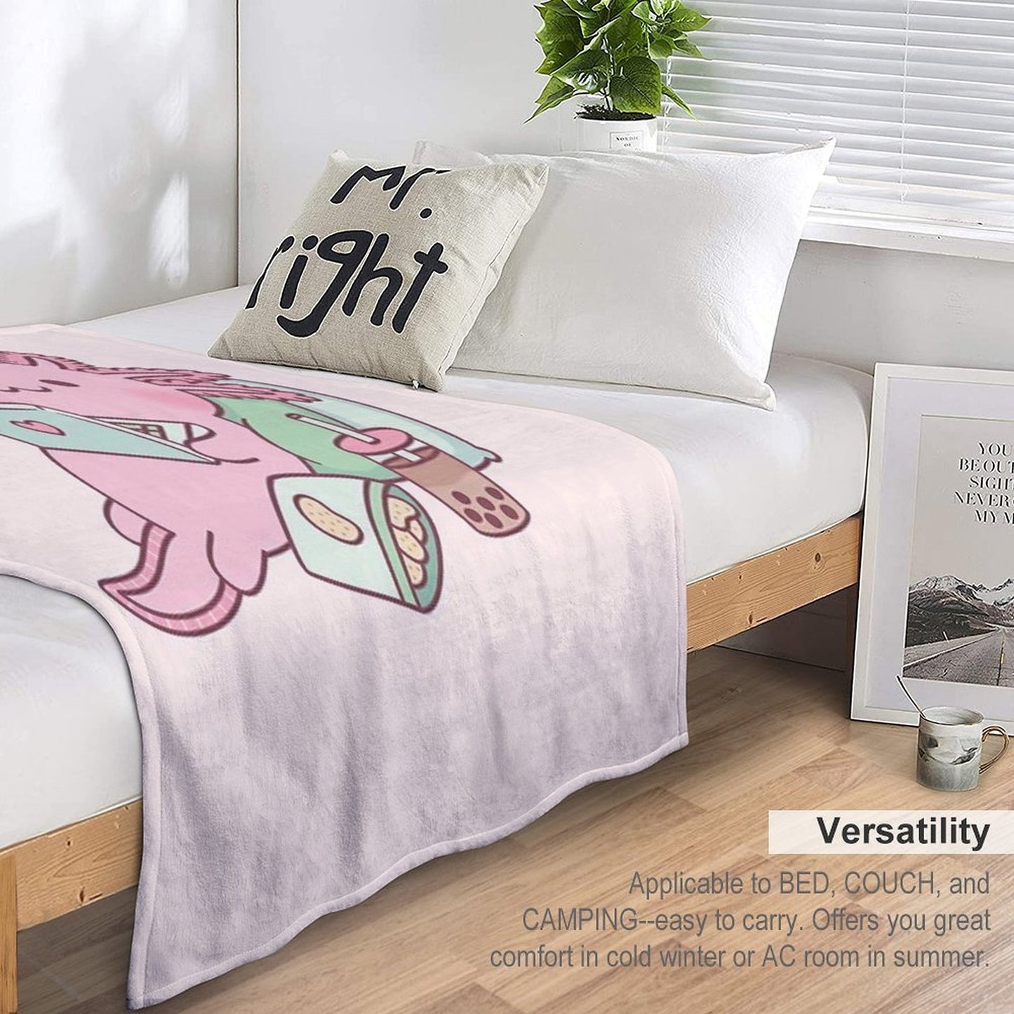 Cute Chilling Axolotl Throw Blanket