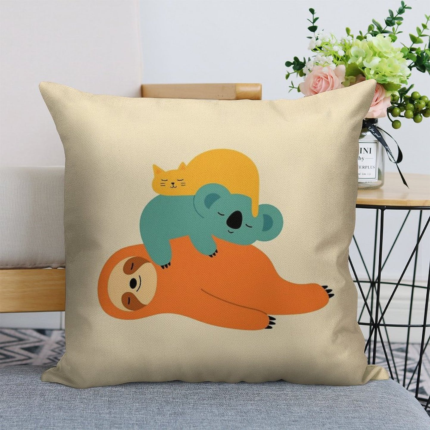 Being Lazy Linen Throw Pillow Cover