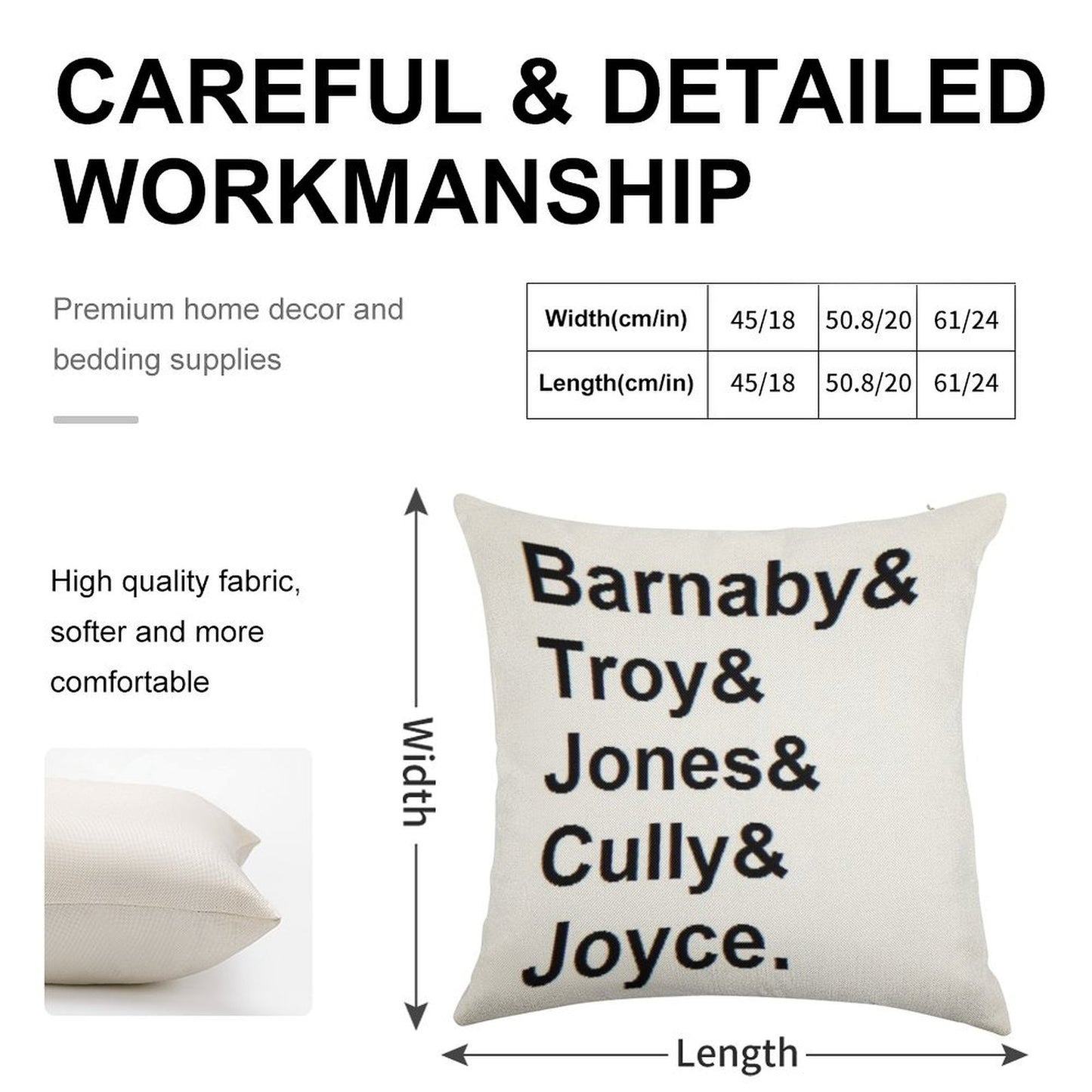 Midsomer Murders - Helvetica List Linen Throw Pillow Cover