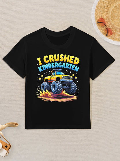 I Crushed Kindergarten Monster Truck Graduation Boys Kids Kids T-Shirt