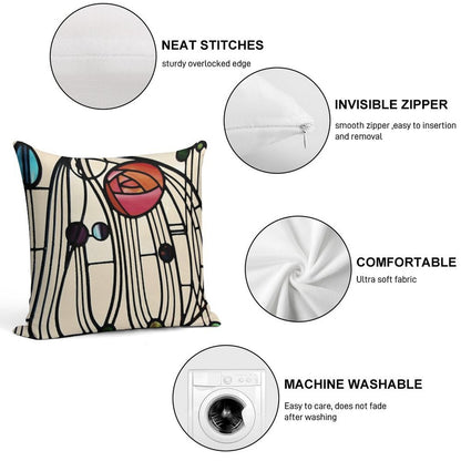 Charles Rennie Mackintosh Design Soft Luxury Feel Throw Pillow