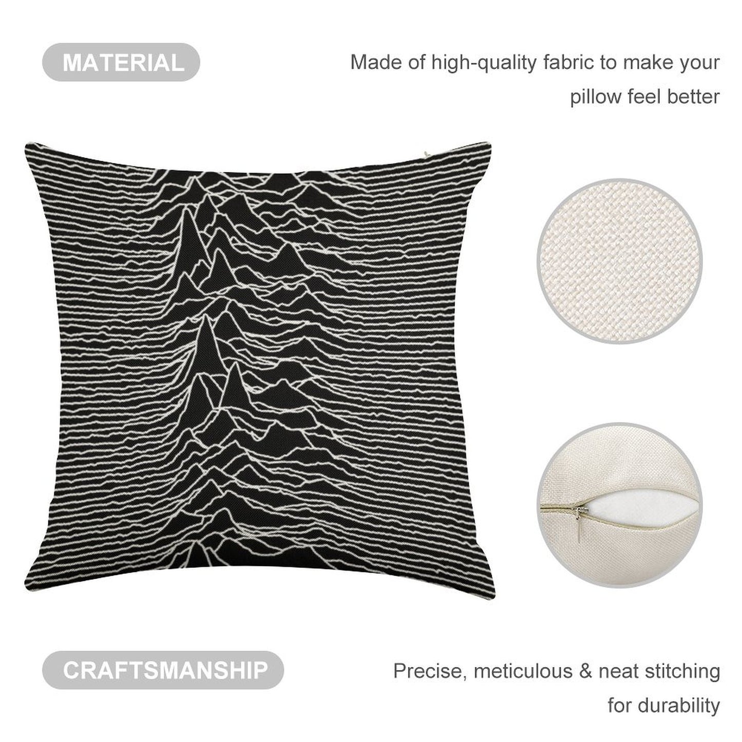 Unknown Pleasures [J01] Linen Throw Pillow Cover