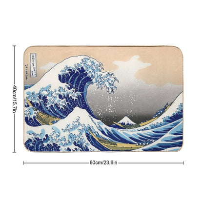 The Great Wave Off Kanagawa by Katsushika Hokusai Bath Mat