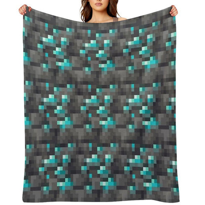 Deepslate Diamond Ore Throw Blanket