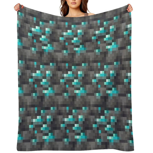 Deepslate Diamond Ore Throw Blanket