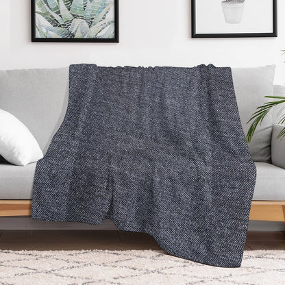 Grey Tweed Fabric Texture Throw Blanket