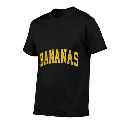 Funny Retro Bananas Cute Banana Gifts Yellow  Rolled Sleeves T-Shirt