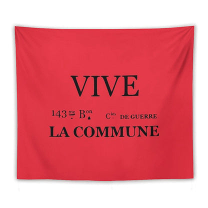 Vive La Commune Flag of The 143rd Battalion of The Communal National Guards of The Paris Commune Tapestry