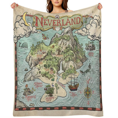 Neverland Map Throw Blanket