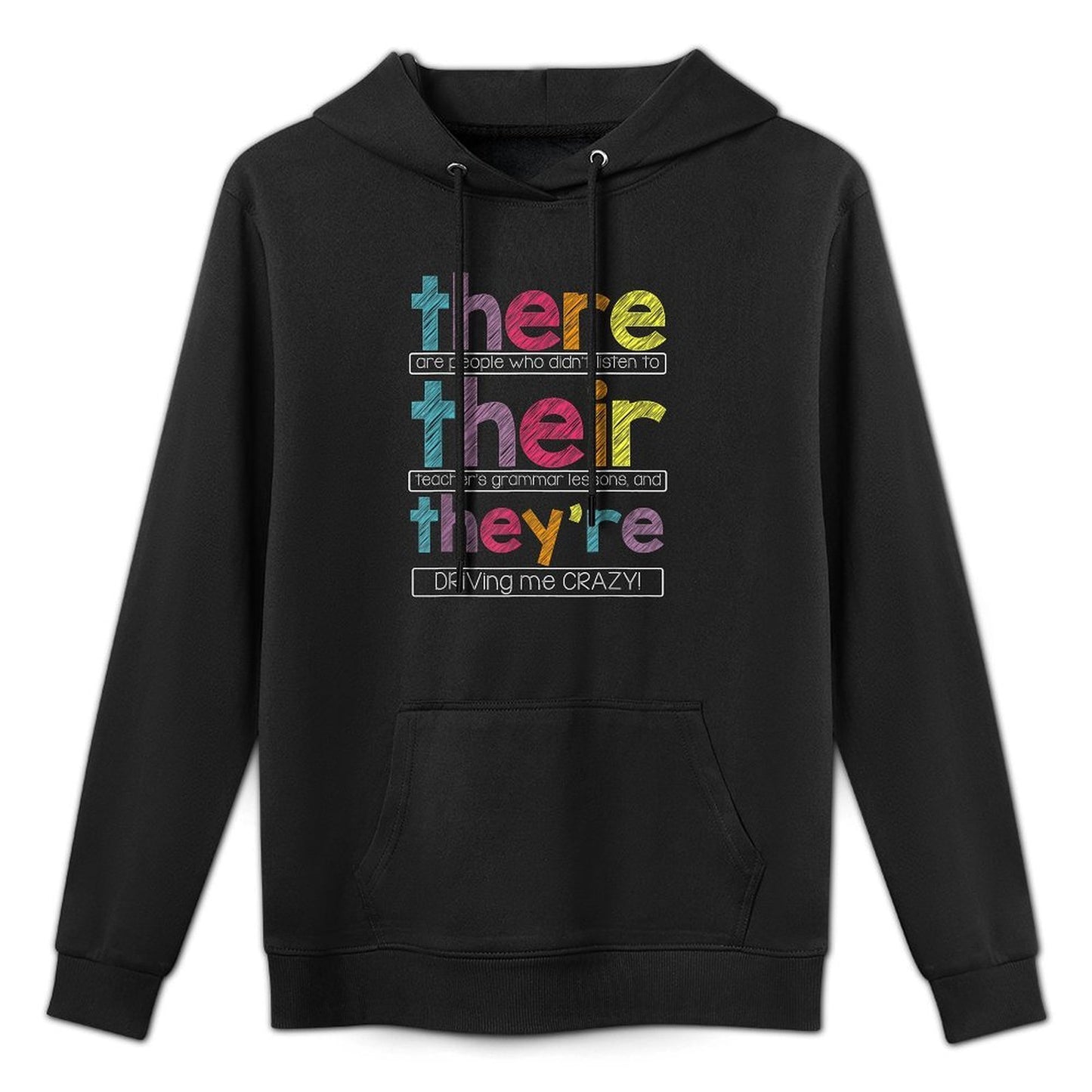 There Their Theyre English Grammar Teacher Funny Humor Kangaroo Pocket Hoodie