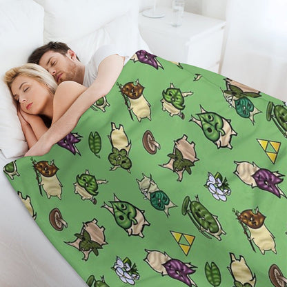 Korok Repeating Pattern (Light Green) Throw Blanket