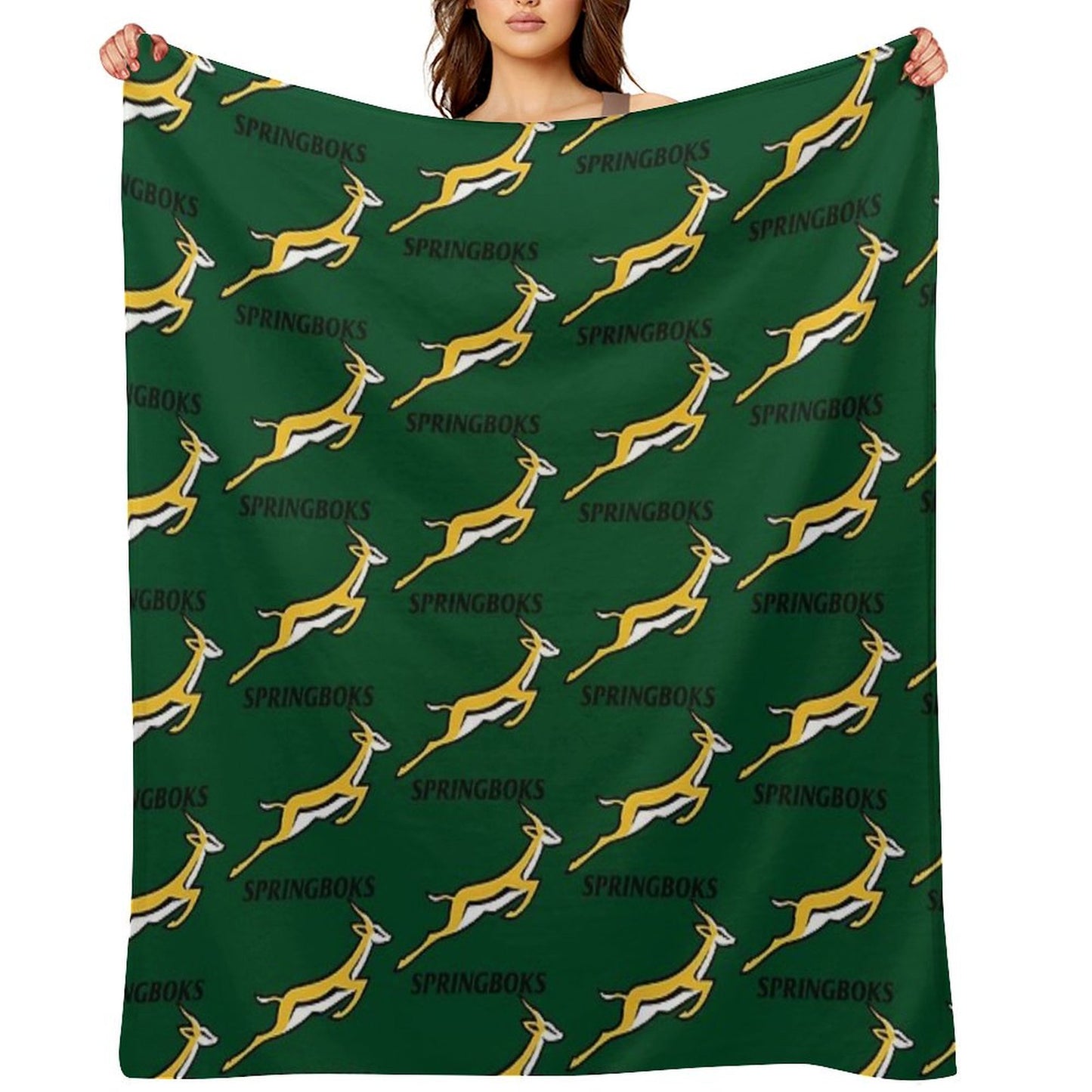 Springboks - The South Africa National Rugby Union Team Throw Blanket