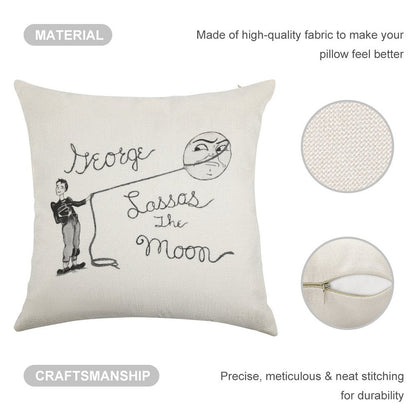 Moon Capture Linen Throw Pillow Cover