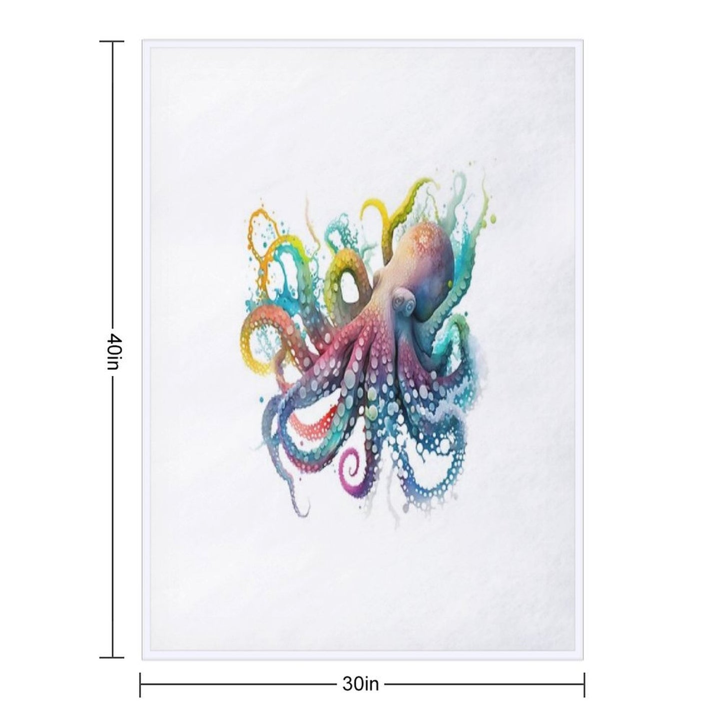 Colorful Octopus Throw Blanket