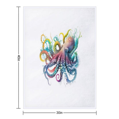 Colorful Octopus Throw Blanket