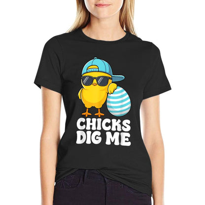 Chicks Dig Me Easter Toddler Boys Men Happy Easter Funny T-Shirt