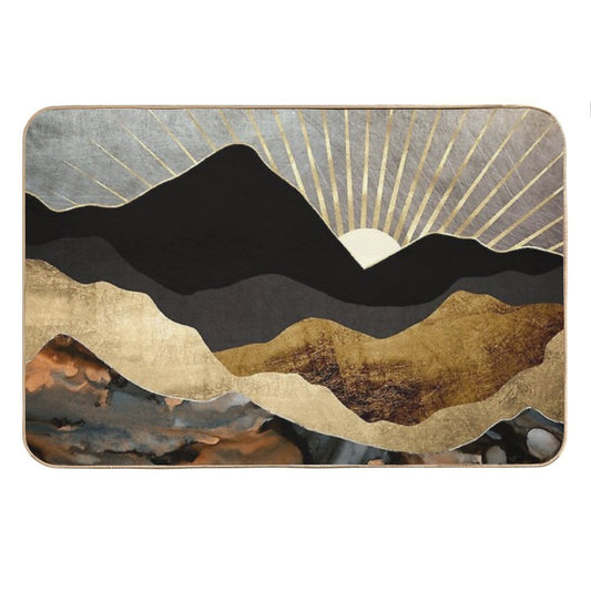 Copper And Gold Mountains Bath Mat
