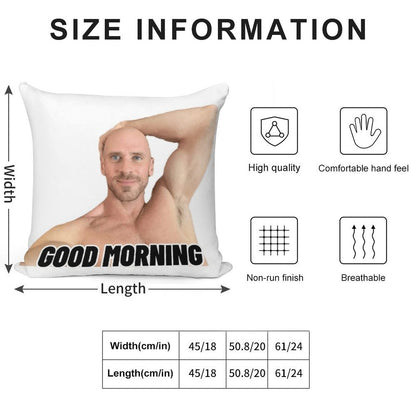 Johnny Sins Good Morning Soft Durable Construction Throw Pillow