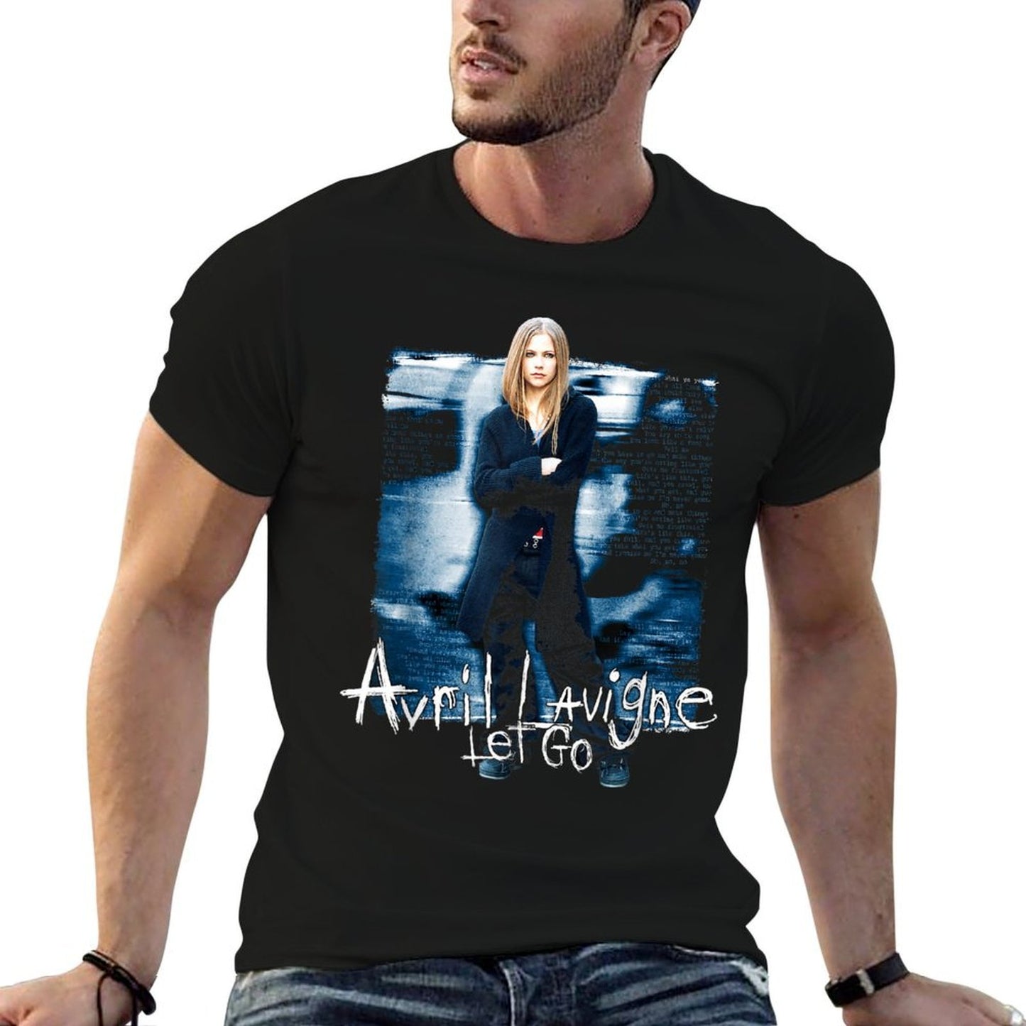 Avril Lavigne Official Let Go - Black, Unisex-Adults, Small,, Classic Fit, Cotton, Polyester  Slim-fit Cut T-Shirt