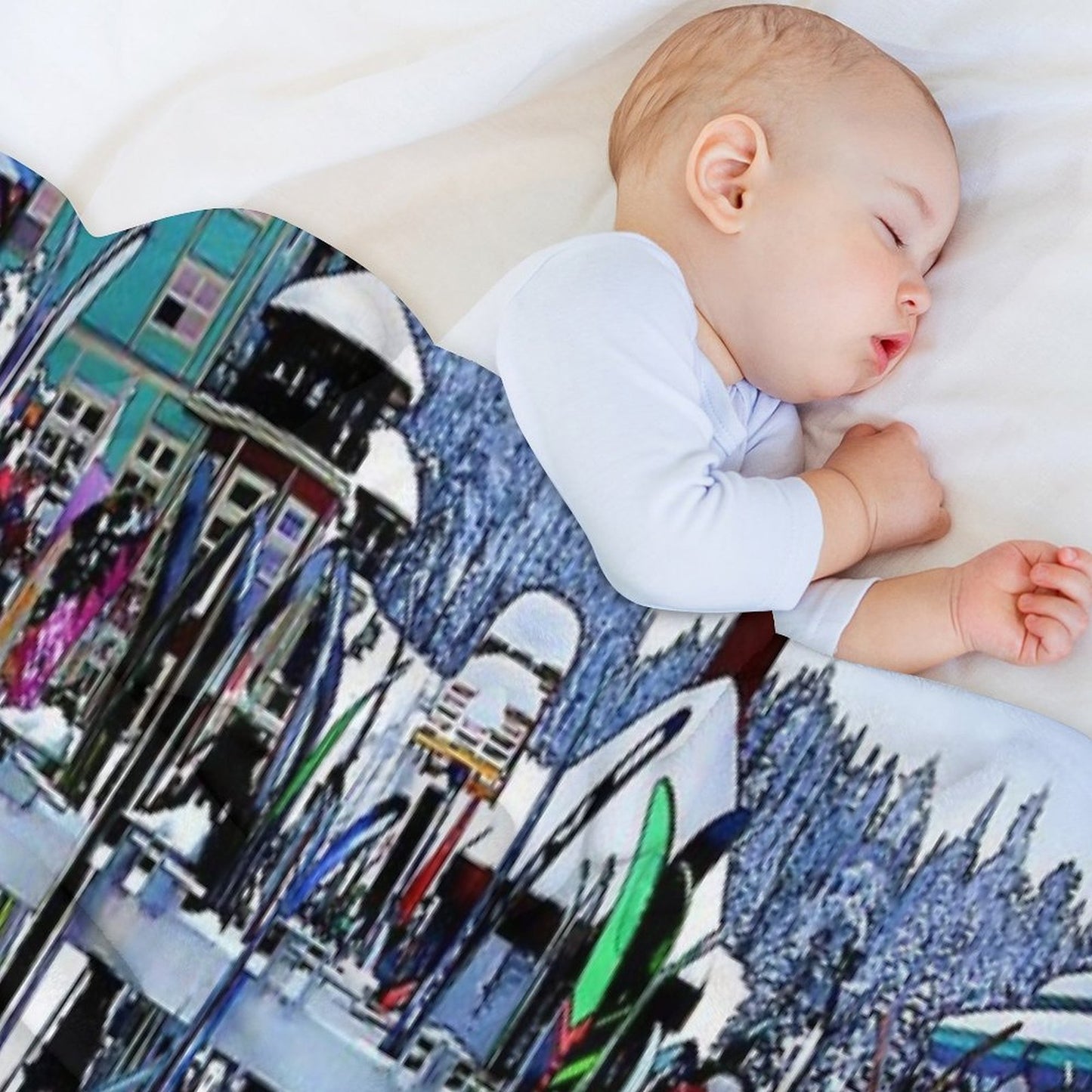 Ski Party - Skis And Poles Throw Blanket