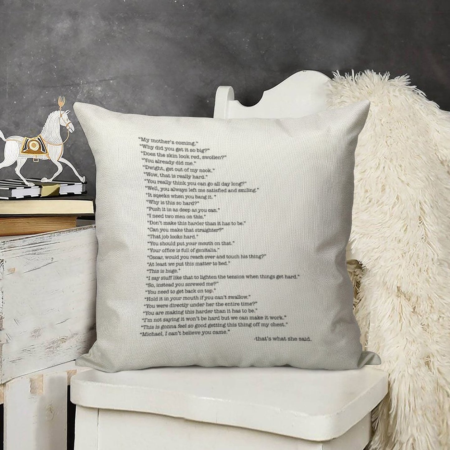 Every That's What She Said From The Office Linen Throw Pillow Cover