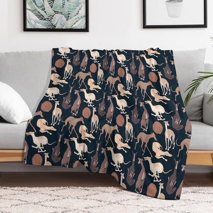 Whippet Good - Dark Throw Blanket