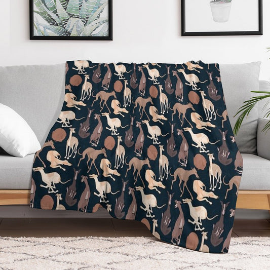 Whippet Good - Dark Throw Blanket