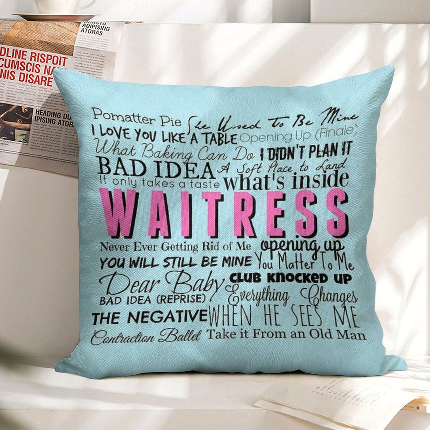 Waitress Original Cast Recording Linen Throw Pillow Cover