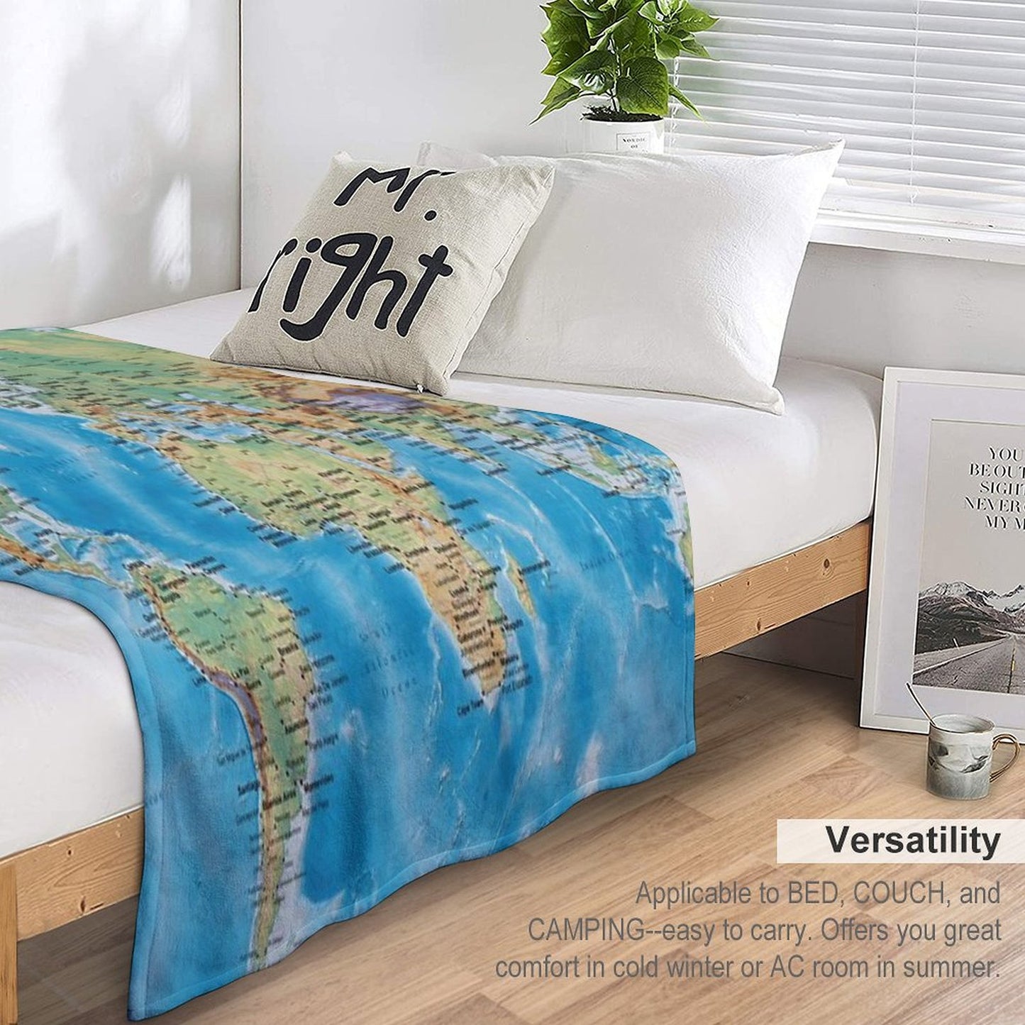 Huge Detailed World Map - Great for Homeschooling Throw Blanket